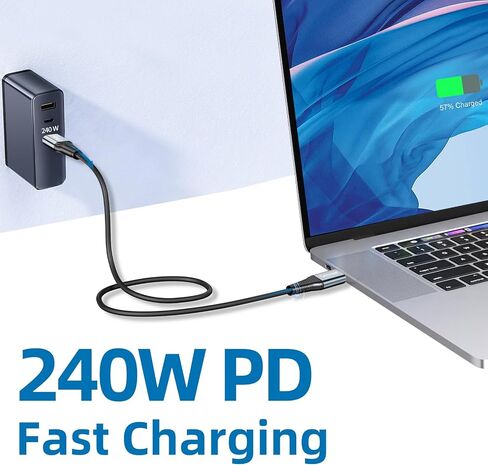 240W for Thunderbolt 4 Cable 10 ft, Support 8K@60Hz, 4K@144Hz 40Gbps/240W PD Charging for iPhone 15 Pro/15 Pro Max, USB4, Thunderbolt 3, MacBook Pro, Docking, eGPU, SSD, Surface Pro in Saudi Arabia