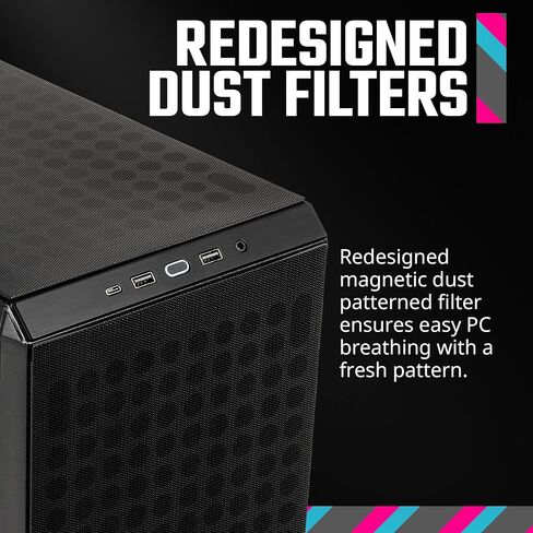 برج كولر ماستر Q300L V2 Micro-ATX، فلتر غبار منقوش مغناطيسي، USB 3.2 Gen 2x2 (20 جيجابايت)، زجاج مقسى، مبردات وحدة المعالجة المركزية بحد أقصى 159 مم، وحدة معالجة الرسومات بحد أقصى 360 مم، تدفق هواء جيد التهوية بالكامل (Q300LV2-KGNN-S00) in Kuwait