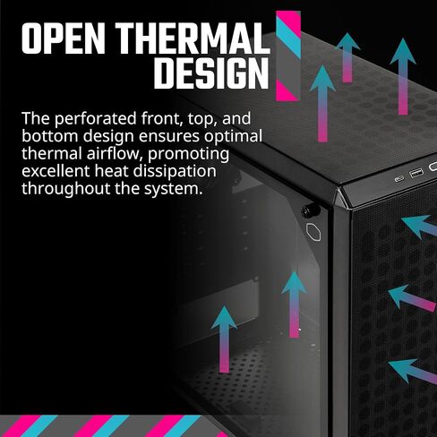برج كولر ماستر Q300L V2 Micro-ATX، فلتر غبار منقوش مغناطيسي، USB 3.2 Gen 2x2 (20 جيجابايت)، زجاج مقسى، مبردات وحدة المعالجة المركزية بحد أقصى 159 مم، وحدة معالجة الرسومات بحد أقصى 360 مم، تدفق هواء جيد التهوية بالكامل (Q300LV2-KGNN-S00) in Kuwait