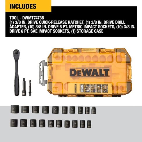DEWALT DWMT74738 Tough Box 23 PC 3/8" Drive Impact Socket Set in Saudi Arabia