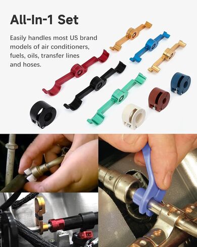 مجموعة أدوات قطع خط الوقود 25 قطعة مجموعة أدوات قطع رئيسية سريعة لقطع خط تبريد زيت ناقل الحركة الميكانيكي المتوافق مع Ford Chevy GM More، أحمر in Kuwait