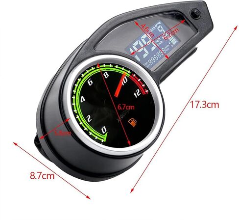 استبدال عداد السرعة الرقمي RPS Hawk، عداد المسافات للدراجات النارية LCD، مقياس سرعة الدوران الملون 12000 دورة في الدقيقة، مقاييس رقمية عالمية لـ RPS Hawk 250 in Kuwait