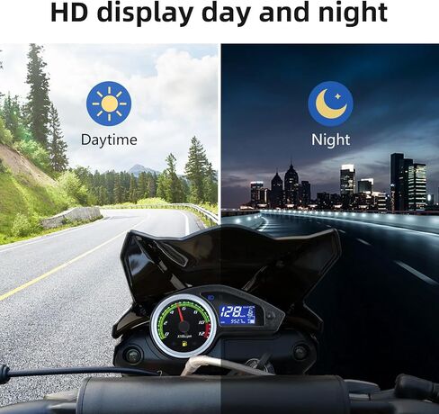 عداد سرعة الدراجة النارية من كاولالي، 12000 دورة في الدقيقة، عداد مسافات LCD رقمي عالمي، عداد سرعة الدوران، عداد سرعة الدوران، لوحة القيادة، عداد السرعة للبرازيل 250 RPS Hawk 250 in Kuwait