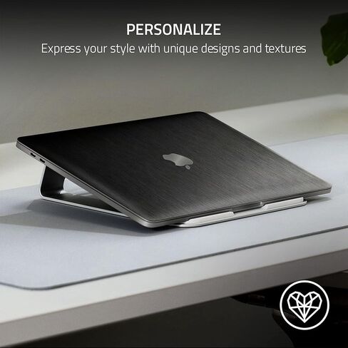 Razer Skin Vinyl Laptop Wrap: MacBook Pro 14-3M Cast Vinyl - Premium Textured Finish - Scratch & Water-Resistant - Easy to Apply - Full Wrap - Satin Flip - Grey in Kuwait