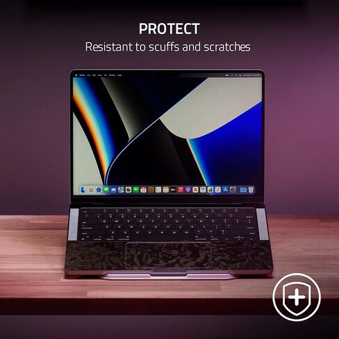 Razer Skin Vinyl Laptop Wrap: MacBook Pro 14-3M Cast Vinyl - Premium Textured Finish - Scratch & Water-Resistant - Easy to Apply - Full Wrap - Satin Flip - Grey in Kuwait