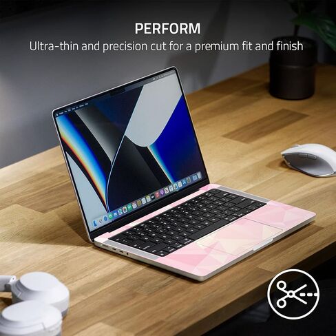 Razer Skin Vinyl Laptop Wrap: MacBook Pro 14-3M Cast Vinyl - Premium Textured Finish - Scratch & Water-Resistant - Easy to Apply - Full Wrap - Satin Flip - Grey in Kuwait