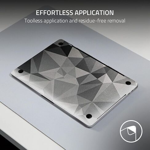 Razer Skin Vinyl Laptop Wrap: MacBook Pro 14-3M Cast Vinyl - Premium Textured Finish - Scratch & Water-Resistant - Easy to Apply - Full Wrap - Satin Flip - Grey in Kuwait
