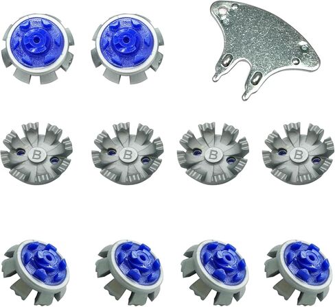 مرابط الجولف، 28 قطعة من مسامير أحذية الجولف البديلة مع قطعة واحدة من مفتاح ربط مسامير الجولف سهل التركيب للجولة السريعة القفل (رمادي أزرق) LONGKUN in Kuwait