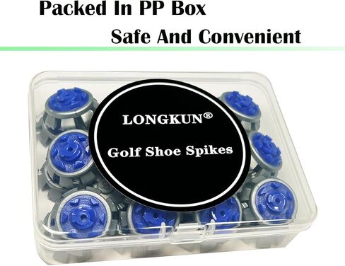 مرابط الجولف، 28 قطعة من مسامير أحذية الجولف البديلة مع قطعة واحدة من مفتاح ربط مسامير الجولف سهل التركيب للجولة السريعة القفل (رمادي أزرق) LONGKUN in Kuwait