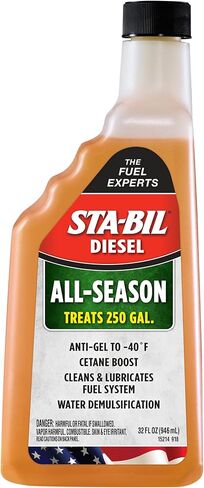 STA-BIL Diesel All-Season - Anti-Gel - Cetane Boost - Cleans And Lubricates Fuel System - Water Demulsification - Treats 150 Gallons -Effective In All Diesel And Bio-Diesel, 20 fl. oz. (15226) , Orange in Saudi Arabia