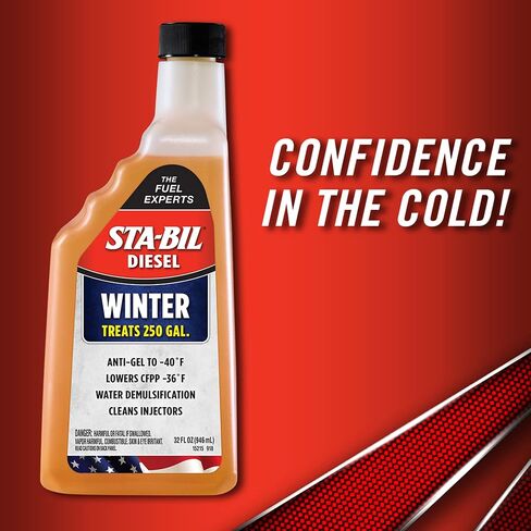 STA-BIL Diesel Winter Ant-Gel - Prevents Fuel Gelling Down to -40 Degrees Fahrenheit - Cleans Injectors - Treats 250 Gallons of Diesel Fuel, 32 fl. oz. (15215) in Saudi Arabia