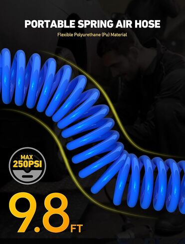 ظرف إطار نحاسي مع خرطوم هواء من البولي يوريثان بطول 9.8 قدم، محول خرطوم نفخ الإطارات بمشبك قفل مع محول صمام بريستا وقطعتين من صواميل التحويل، مجموعة ظرف هواء لمضخة الإطارات المحمولة/ضاغط الهواء in Kuwait