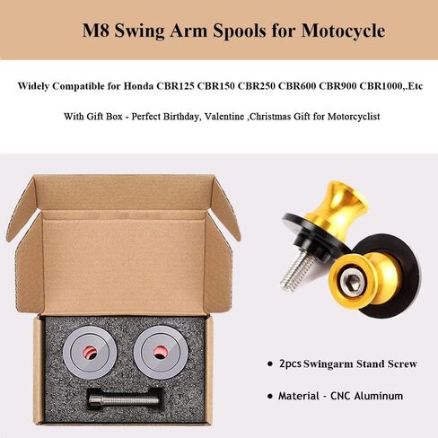 2 قطعة 8 مم M8 x1.5 بكرات ذراع متأرجحة للدراجة النارية، تناسب Honda CBR150 CBR100f CBR1000rr CBR1100xx CBR125 CBR250 CBR400rr CBR400f CBR450sr CBR600rr CBR600f CBR900rr CBR954rr (رمادي) in Kuwait