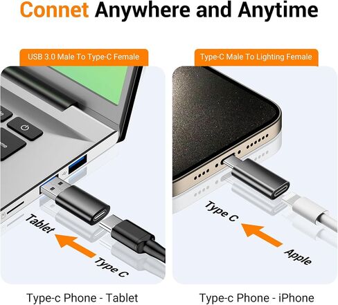 4 عبوات من Temdan [2*Lightning إلى USB C]&[2*USB C إلى USB A] لساعة Apple Watch Ultra 8 9، iPhone 15 Pro Max 14 13 12، AirPods، ناقل شحن سريع PD، موصل شاحن من النوع C، وليس لـ الصوت/OTG-أسود in Saudi Arabia