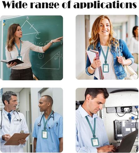 Leather Retractable Badge Holder, Id Card Holder with Breakaway Lanyards, Durable Metal Clasp, Horizontal and Vertical Use, for Office, Doctor, Student, Teacher, Staff in Saudi Arabia