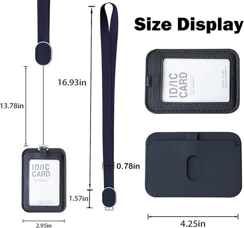 Leather Retractable Badge Holder, Id Card Holder with Breakaway Lanyards, Durable Metal Clasp, Horizontal and Vertical Use, for Office, Doctor, Student, Teacher, Staff in Saudi Arabia