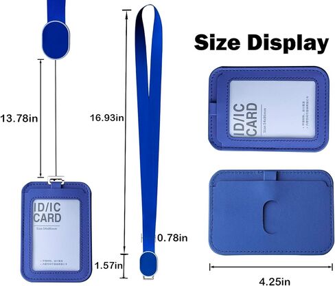 Leather Retractable Badge Holder, Id Card Holder with Breakaway Lanyards, Durable Metal Clasp, Horizontal and Vertical Use, for Office, Doctor, Student, Teacher, Staff in Saudi Arabia