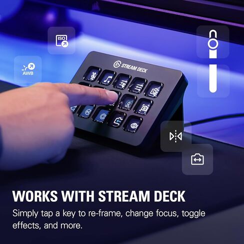 كاميرا Elgato Facecam Pro، كاميرا ويب True 4K60 فائقة الدقة للبث المباشر، والألعاب، ومكالمات الفيديو، ومستشعر سوني، وتصحيح الضوء المتقدم، والتحكم في نمط DSLR، وزاوية واسعة، تعمل مع OBS، والفرق، والتكبير، والكمبيوتر الشخصي/Mac in Kuwait