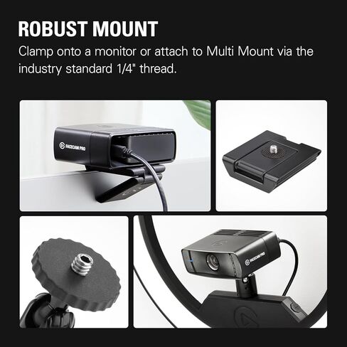 كاميرا Elgato Facecam Pro، كاميرا ويب True 4K60 فائقة الدقة للبث المباشر، والألعاب، ومكالمات الفيديو، ومستشعر سوني، وتصحيح الضوء المتقدم، والتحكم في نمط DSLR، وزاوية واسعة، تعمل مع OBS، والفرق، والتكبير، والكمبيوتر الشخصي/Mac in Kuwait