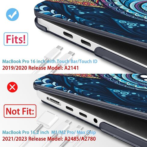 Mektron Cute Owl Plastic Hard Shell Cover for MacBook Pro 16 inch Case A2141 2020 2019 with Touch Bar & Touch ID, 4 in 1 Laptop Case, Keyboard Skin, Screen Protector, Dust Plug in Saudi Arabia