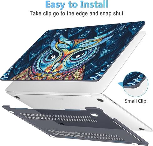 Mektron Cute Owl Plastic Hard Shell Cover for MacBook Pro 16 inch Case A2141 2020 2019 with Touch Bar & Touch ID, 4 in 1 Laptop Case, Keyboard Skin, Screen Protector, Dust Plug in Saudi Arabia