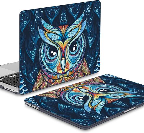 Mektron Cute Owl Plastic Hard Shell Cover for MacBook Pro 16 inch Case A2141 2020 2019 with Touch Bar & Touch ID, 4 in 1 Laptop Case, Keyboard Skin, Screen Protector, Dust Plug in Saudi Arabia