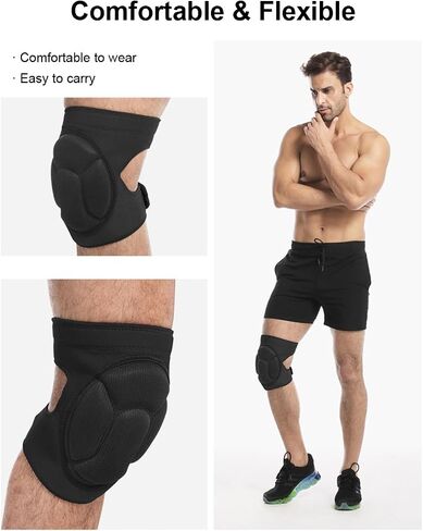Knee Pads for Women & Men, Dance Knee Pads Volleyball Knee Pads for Women Men Wrestling Knee Pads Wrestling Gear, Crash Pad Snowboarding Gear Knee Protector Soft Knee Pads for Work (X-Large, Black) in Saudi Arabia