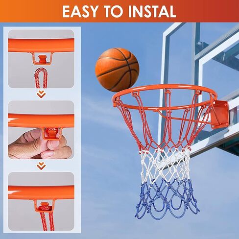 Sporting Goods Basketball Net Replacement, All Weather Anti Whip Basketball Net Heavy Duty Outdoor, Fits Standard 12 Loops Rims in Saudi Arabia