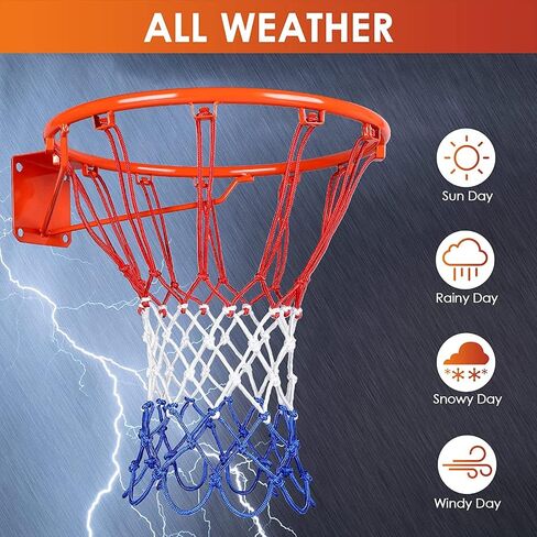 Sporting Goods Basketball Net Replacement, All Weather Anti Whip Basketball Net Heavy Duty Outdoor, Fits Standard 12 Loops Rims in Saudi Arabia