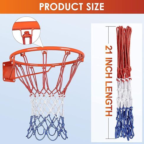 Sporting Goods Basketball Net Replacement, All Weather Anti Whip Basketball Net Heavy Duty Outdoor, Fits Standard 12 Loops Rims in Saudi Arabia