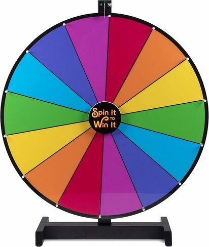 Brybelly Spin it to Win It Jumbo Prize Wheel, 24" | 14 Colorful Slots, Customizable Button, Adjustable Spin Speed | Tabletop Prize Wheels for Trade Shows, Office Games, and Parties in Kuwait