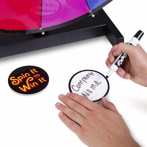 Brybelly Spin it to Win It Jumbo Prize Wheel, 24" | 14 Colorful Slots, Customizable Button, Adjustable Spin Speed | Tabletop Prize Wheels for Trade Shows, Office Games, and Parties in Kuwait