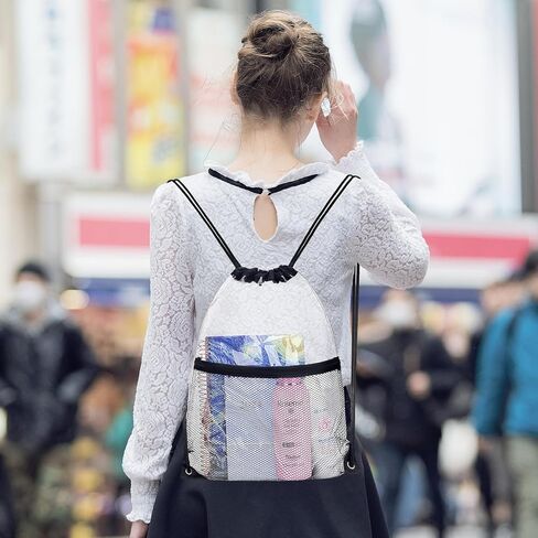 حقيبة HAOGUAGUA برباط شفاف معتمدة من الاستاد، حقيبة شفافة للرجال مع جيب شبكي بسحاب أمامي، حقيبة ظهر بخيوط PVC للملاعب والأحداث الرياضية in Kuwait