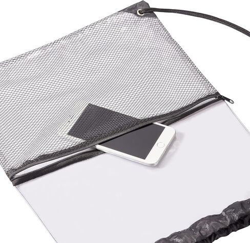 حقيبة HAOGUAGUA برباط شفاف معتمدة من الاستاد، حقيبة شفافة للرجال مع جيب شبكي بسحاب أمامي، حقيبة ظهر بخيوط PVC للملاعب والأحداث الرياضية in Kuwait