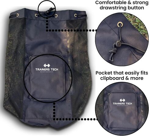 Soccer Ball Bag w/Clipboard Sized Pocket, Padded Straps, & Drain Hole (17" x 17" x 37") - Large Sports Ball Storage - Durable Mesh Ball Bag - Ball Bags Mesh w/Cinch Drawstring - Volleyball Ball Bag in Saudi Arabia