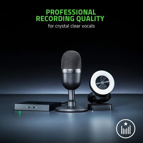 ميكروفون البث USB Razer Seiren Mini فائق الصغر: مقاوم للصدمات - أسود (متجدد) in Saudi Arabia
