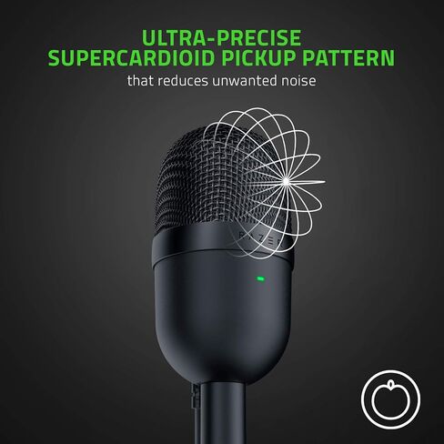 ميكروفون البث USB Razer Seiren Mini فائق الصغر: مقاوم للصدمات - أسود (متجدد) in Saudi Arabia