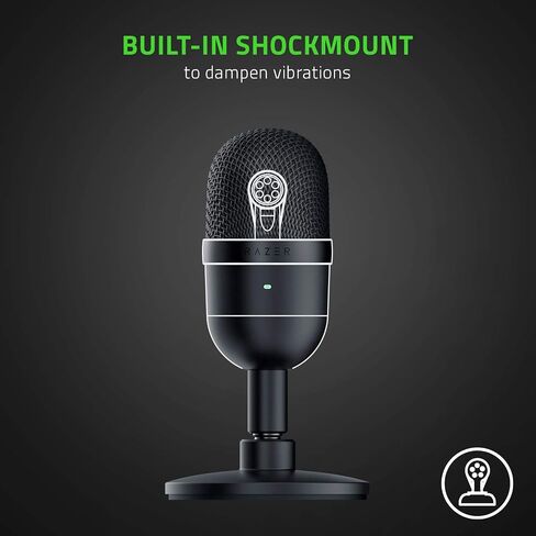 ميكروفون البث USB Razer Seiren Mini فائق الصغر: مقاوم للصدمات - أسود (متجدد) in Saudi Arabia