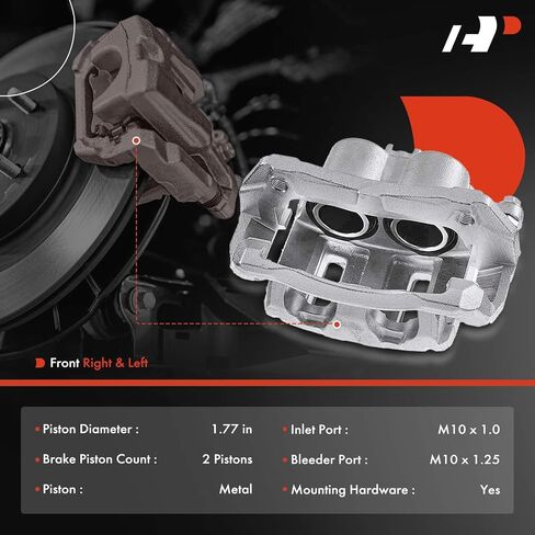 مجموعة فرجار قرص الفرامل A-Premium مع دعامة متوافقة مع موديلات مختارة من Honda وAcura - CR-V 07-11، Odyssey 05-10، Accord Crosstour 10-11، RDX 07-12، Crosstour 12-15 - الجانب الأمامي in Kuwait
