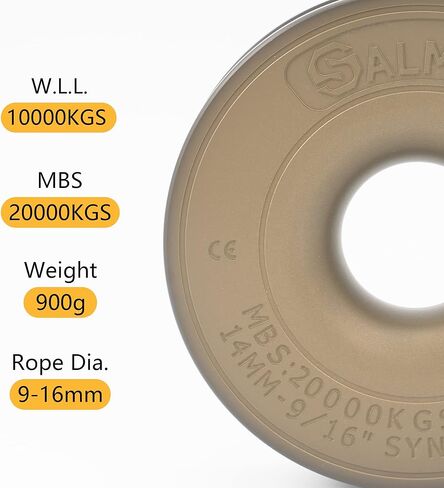 44000lbs سبائك الألومنيوم 7075 ونش انتزاع الانتعاش الدائري 40 مللي متر ثقب ضياء ونش ملحق in Kuwait