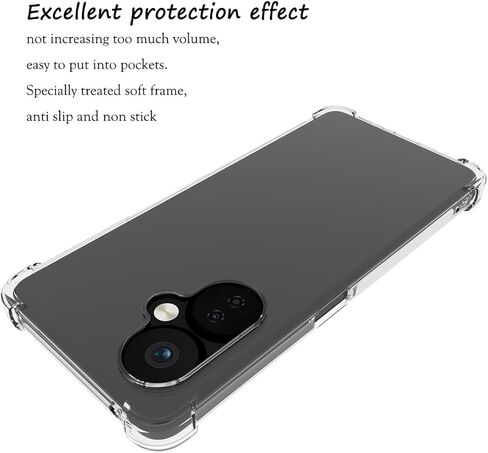 حافظة لهاتف OnePlus Nord N30 5G، حافظة Oneplus Nord CE 3 Lite 5G شفافة وواقي شاشة مدمج للجنسين مقاوم للصدمات ومرن من مادة TPU المرنة ذات المقاس النحيف للهاتف الواقي الشفاف غطاء شفاف كريستالي in Kuwait