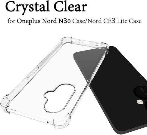 حافظة لهاتف OnePlus Nord N30 5G، حافظة Oneplus Nord CE 3 Lite 5G شفافة وواقي شاشة مدمج للجنسين مقاوم للصدمات ومرن من مادة TPU المرنة ذات المقاس النحيف للهاتف الواقي الشفاف غطاء شفاف كريستالي in Kuwait
