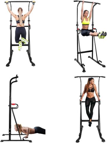 برج طاقة متعدد الوظائف من ONETWOFIT، محطة سحب بارتفاع قابل للتعديل، شريط سحب لأعلى، شريط سحب لأعلى، محطة تمرين لياقة بدنية منزلية، حامل غطس، برج سحب OT130 in Kuwait