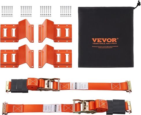 طقم ربط عجلة VEVOR، طقم حزام ربط سفلي مقاس 2 × 96 بوصة، نظام ربط مقطورة شديد التحمل للعجلات 10 بوصة - 23 بوصة، ATV، UTV، مقطورة، جزازة، ملحقات العجلة وربط العجلات، 4 عبوات in Saudi Arabia