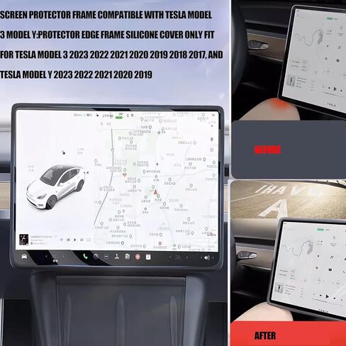 3 قطع 3 في 1 وسادة سيليكون ذاتية الصنع لـ Tesla، وحدة التحكم المركزية للشحن اللاسلكي وسادة سيليكون غير قابلة للانزلاق + إطار واقي للشاشة + غطاء مرآة الرؤية الخلفية متوافق مع طراز Tesla 3/Y 2021-2023 in Kuwait