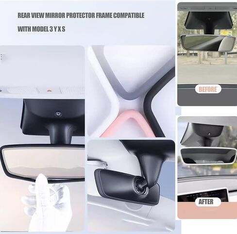 3 قطع 3 في 1 وسادة سيليكون ذاتية الصنع لـ Tesla، وحدة التحكم المركزية للشحن اللاسلكي وسادة سيليكون غير قابلة للانزلاق + إطار واقي للشاشة + غطاء مرآة الرؤية الخلفية متوافق مع طراز Tesla 3/Y 2021-2023 in Kuwait