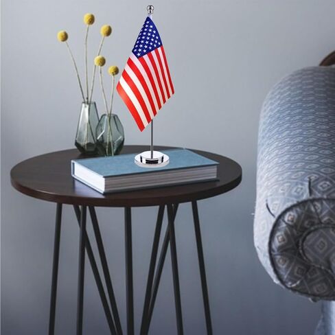 Brazilian Table Flag Desk Flag of Brazil With 30CM Stainless Steel Stand Base Desktop Flags Veteran Office Home Bar International Conference Brazilian Theme Party Holiday Decorations in Kuwait