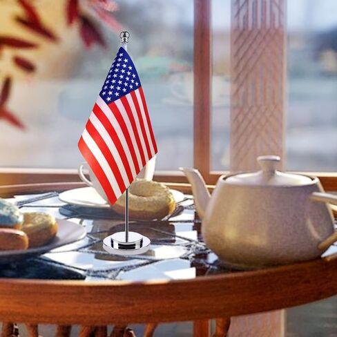 Brazilian Table Flag Desk Flag of Brazil With 30CM Stainless Steel Stand Base Desktop Flags Veteran Office Home Bar International Conference Brazilian Theme Party Holiday Decorations in Kuwait