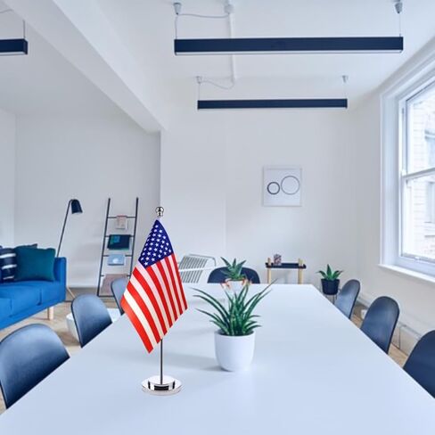 Brazilian Table Flag Desk Flag of Brazil With 30CM Stainless Steel Stand Base Desktop Flags Veteran Office Home Bar International Conference Brazilian Theme Party Holiday Decorations in Kuwait