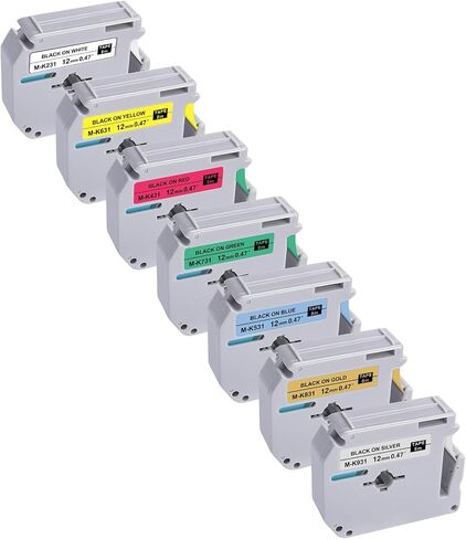 6Pk P Touch M Tape Work with PT-65 PT-70 PT-70BM PT-M95 PTM95 Replace with Brother P Touch M Tape 12mm 0.47 M-K 131 M-K231s 431s 531s 631s 731s for Brother PTouch PT-45 PT-80 PT-90,8m 26.2ft in Saudi Arabia